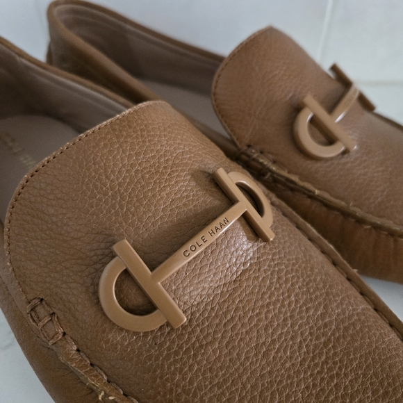 Cole Haan Tully Driver Women's Leather Flat Loafers Brown Tan Horsebit Size 8 - Picture 3 of 9